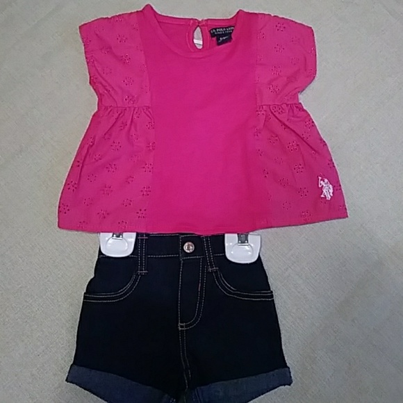 Polo infant girls. 2 piece short set - Picture 1 of 5